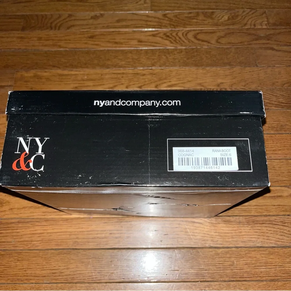 New York & Company Rana Faux Suede Tall Boots Cognac Brown Women’s Size 6